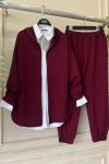 Alaska Yandan Mini Yırtmaçlı Takım Bordo