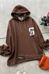 Nakışlı Sweat Acı Kahve