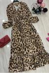 Şifon leopar elbise Leopar